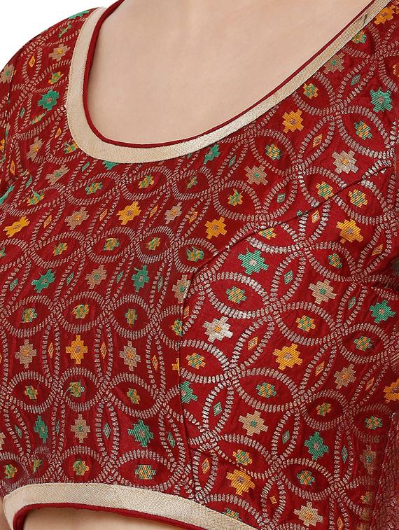red art silk printed blouse - 17352668 - Zoom Image - 5