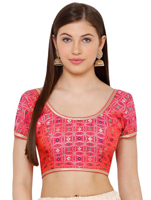 pink art silk printed blouse - 17352669 - Standard Image - 1