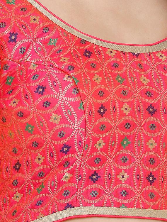 pink art silk printed blouse - 17352669 - Zoom Image - 5