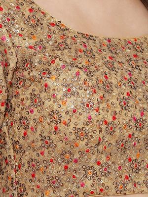 gold net embroidered blouse - 17352674 - Standard Image - 5