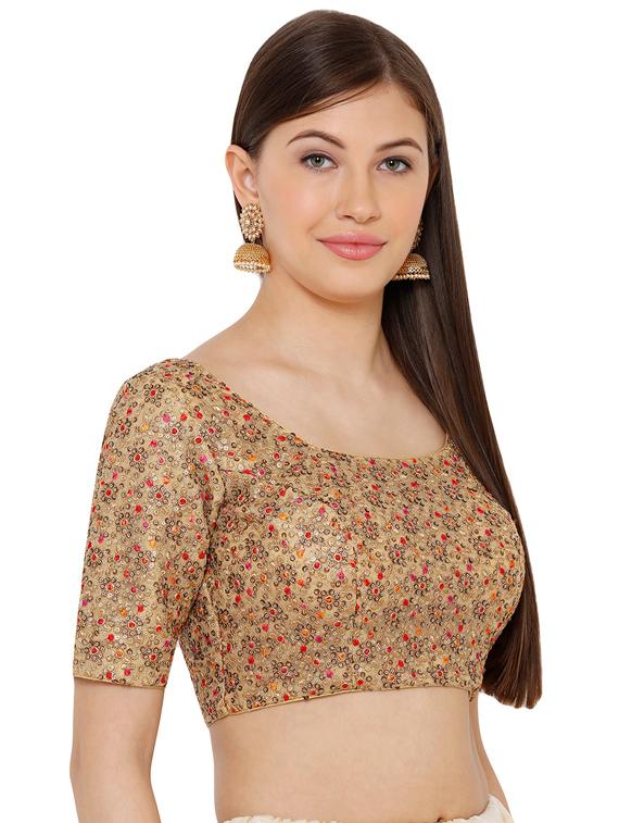 gold net embroidered blouse - 17352674 - Zoom Image - 2