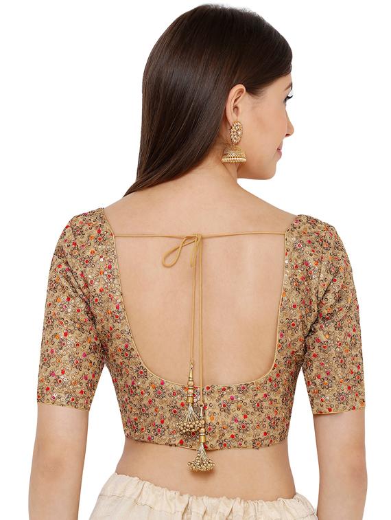 gold net embroidered blouse - 17352674 - Zoom Image - 3