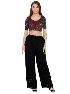 multi colored cotton blend printed blouse - 17352678 - Standard Image - 4