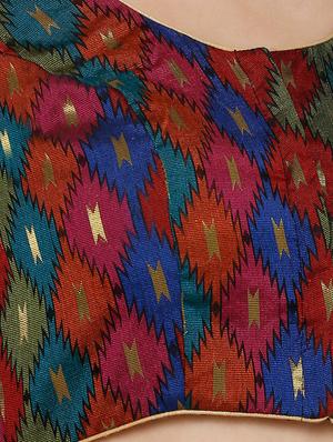 multi colored cotton blend printed blouse - 17352678 - Standard Image - 5