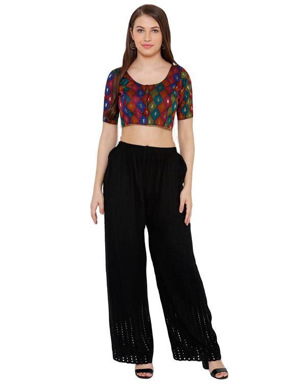 multi colored cotton blend printed blouse - 17352678 - Zoom Image - 4