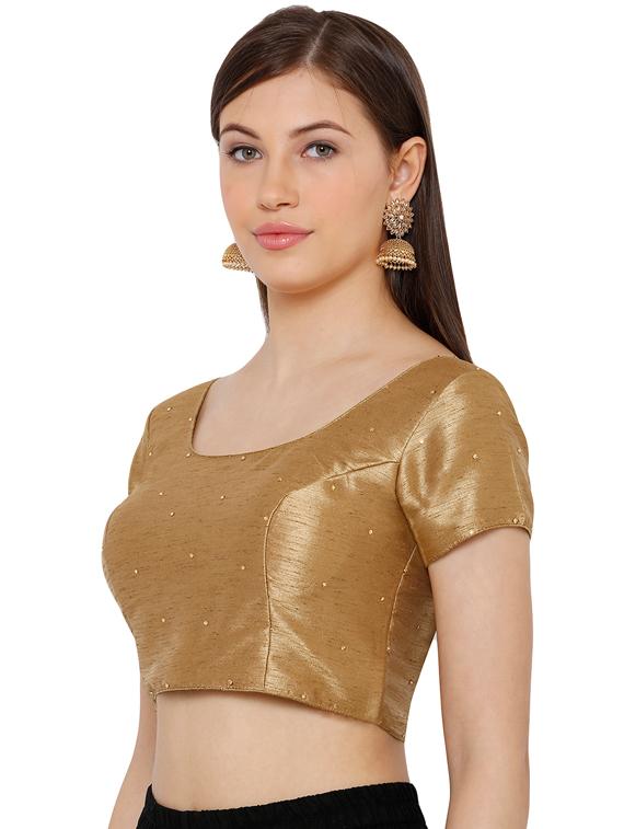 metallic dupion printed blouse - 17352682 - Zoom Image - 2