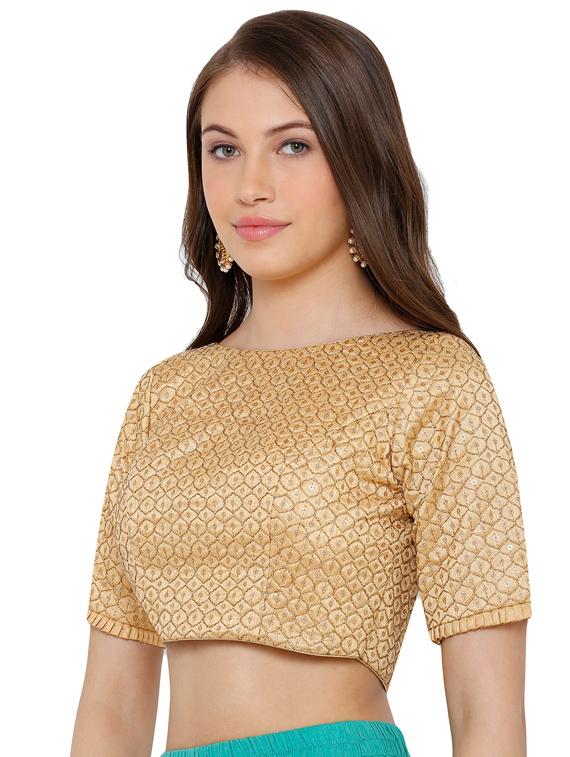gold embroidered blouse - 17352683 - Zoom Image - 2