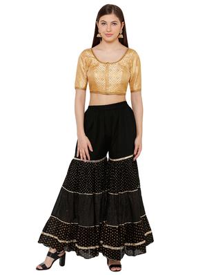 gold cotton embroidered blouse - 17352684 - Standard Image - 4