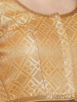 gold cotton embroidered blouse - 17352684 - Standard Image - 5