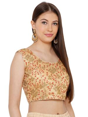 gold art silk embroidered blouse - 17352690 - Standard Image - 2