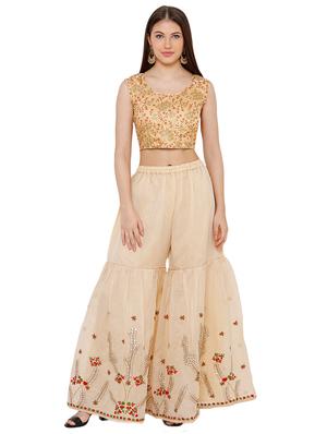 gold art silk embroidered blouse - 17352690 - Standard Image - 4