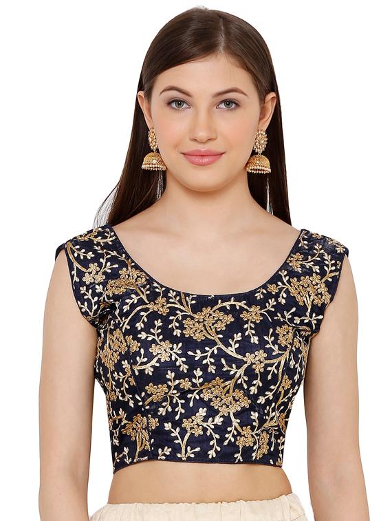 blue art silk embroidered blouse - 17352691 - Zoom Image - 1