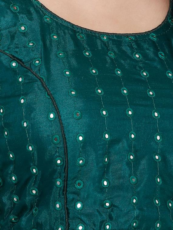 green cotton embroidered blouse - 17352692 - Zoom Image - 5