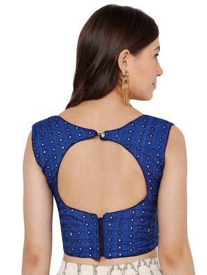 blue cotton embroidered blouse - 17352693 - Standard Image - 3