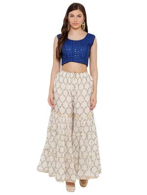 blue cotton embroidered blouse - 17352693 - Standard Image - 4