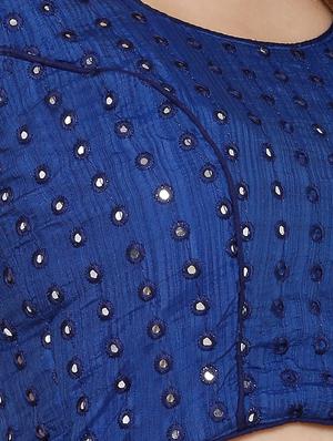 blue cotton embroidered blouse - 17352693 - Standard Image - 5