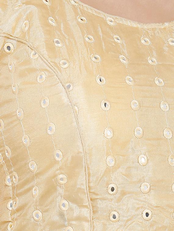 gold cotton embroidered blouse - 17352695 - Zoom Image - 5