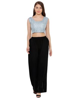 grey cotton embroidered blouse - 17352696 - Standard Image - 4