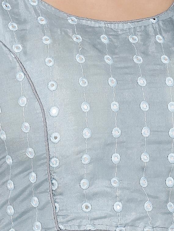 grey cotton embroidered blouse - 17352696 - Zoom Image - 5