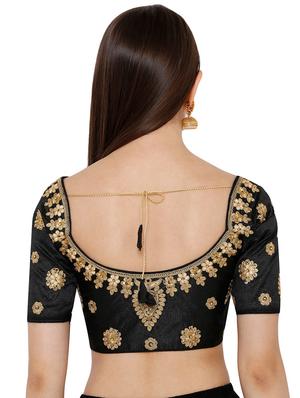 black art silk embroidered blouse - 17352703 - Standard Image - 3