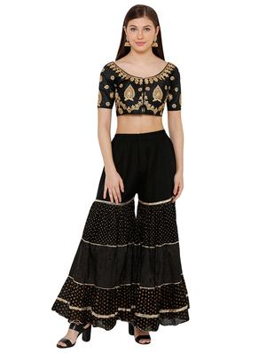 black art silk embroidered blouse - 17352703 - Standard Image - 4