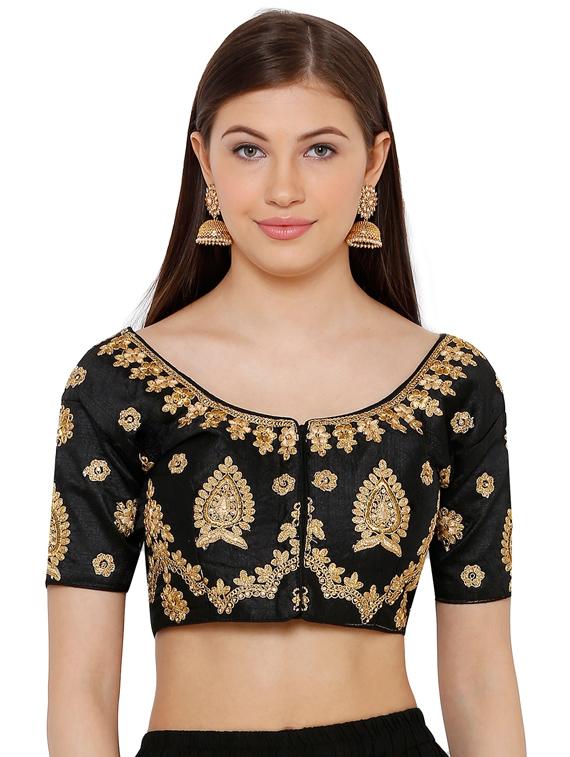 black art silk embroidered blouse - 17352703 - Zoom Image - 1
