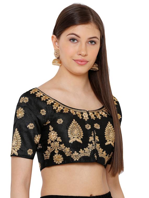 black art silk embroidered blouse - 17352703 - Zoom Image - 2