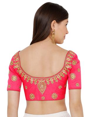 pink art silk embroidered blouse - 17352704 - Standard Image - 3