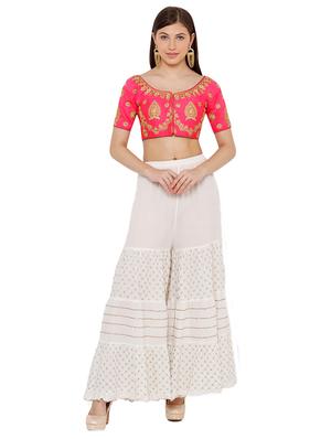 pink art silk embroidered blouse - 17352704 - Standard Image - 4