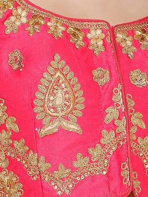 pink art silk embroidered blouse - 17352704 - Standard Image - 5
