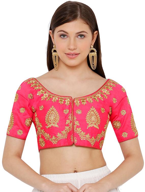 pink art silk embroidered blouse - 17352704 - Zoom Image - 1