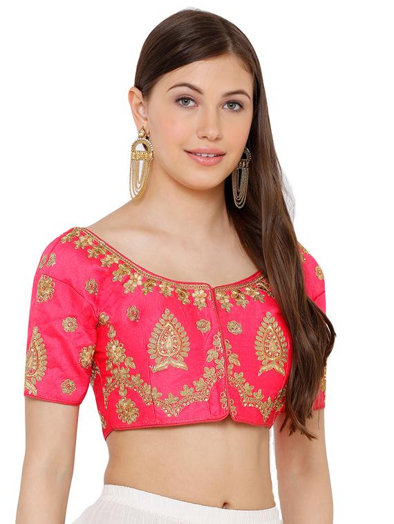 pink art silk embroidered blouse - 17352704 - Zoom Image - 2