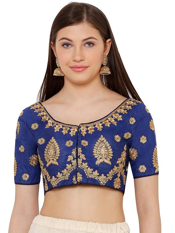blue art silk embroidered blouse - 17352705 - Zoom Image - 1