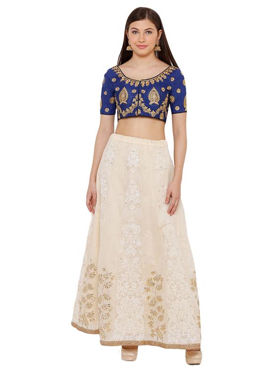 blue art silk embroidered blouse - 17352705 - Zoom Image - 4