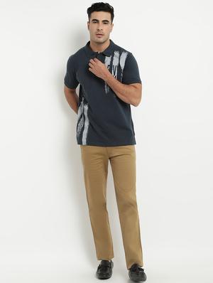 grey printed polo t-shirt - 17352853 - Standard Image - 4