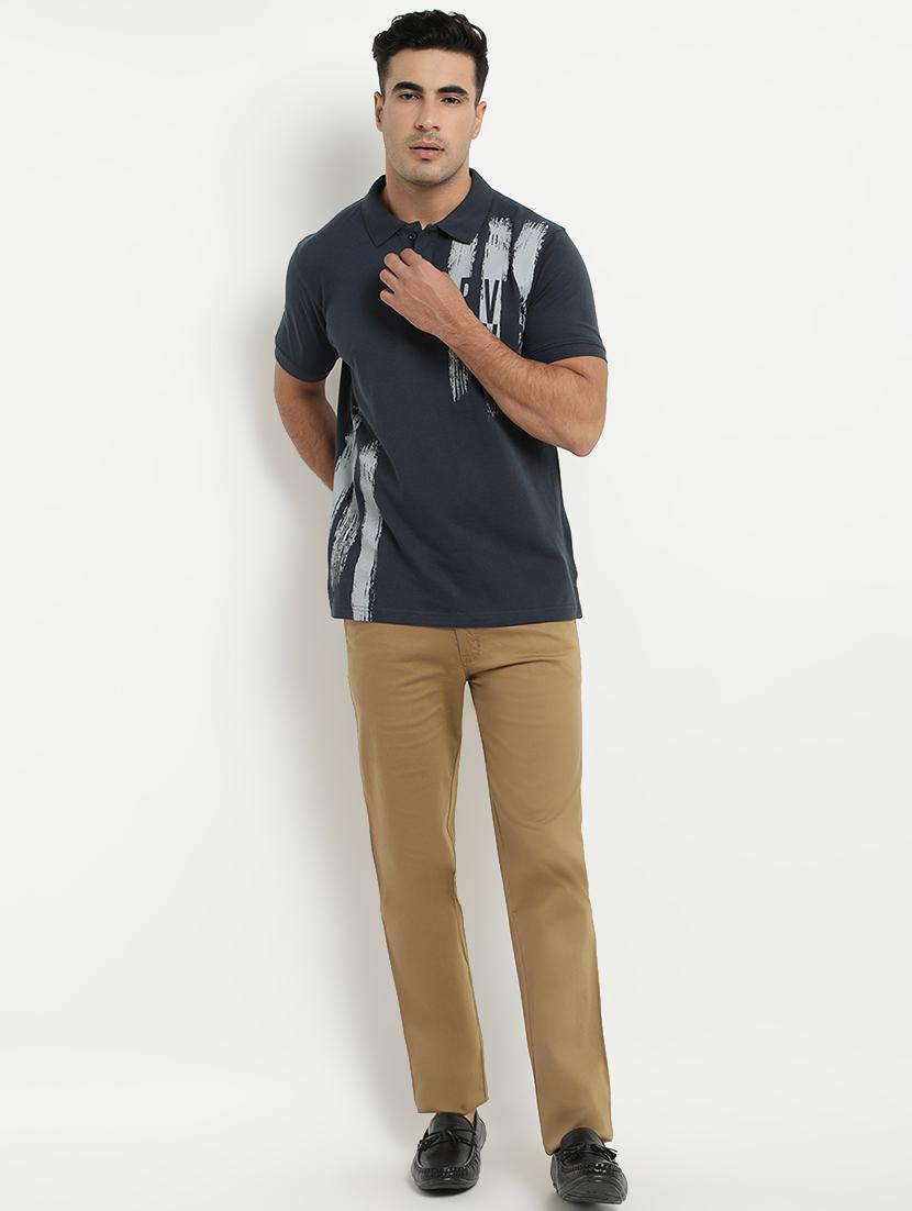 grey printed polo t-shirt - 17352853 - Zoom Image - 4