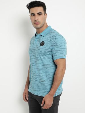 blue printed polo t-shirt - 17352859 - Standard Image - 2