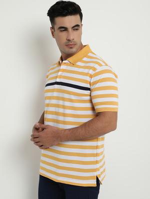 yellow striped polo t-shirt - 17352866 - Standard Image - 2