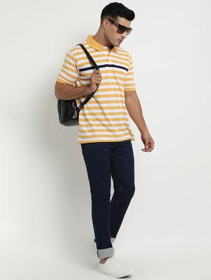 yellow striped polo t-shirt - 17352866 - Standard Image - 4
