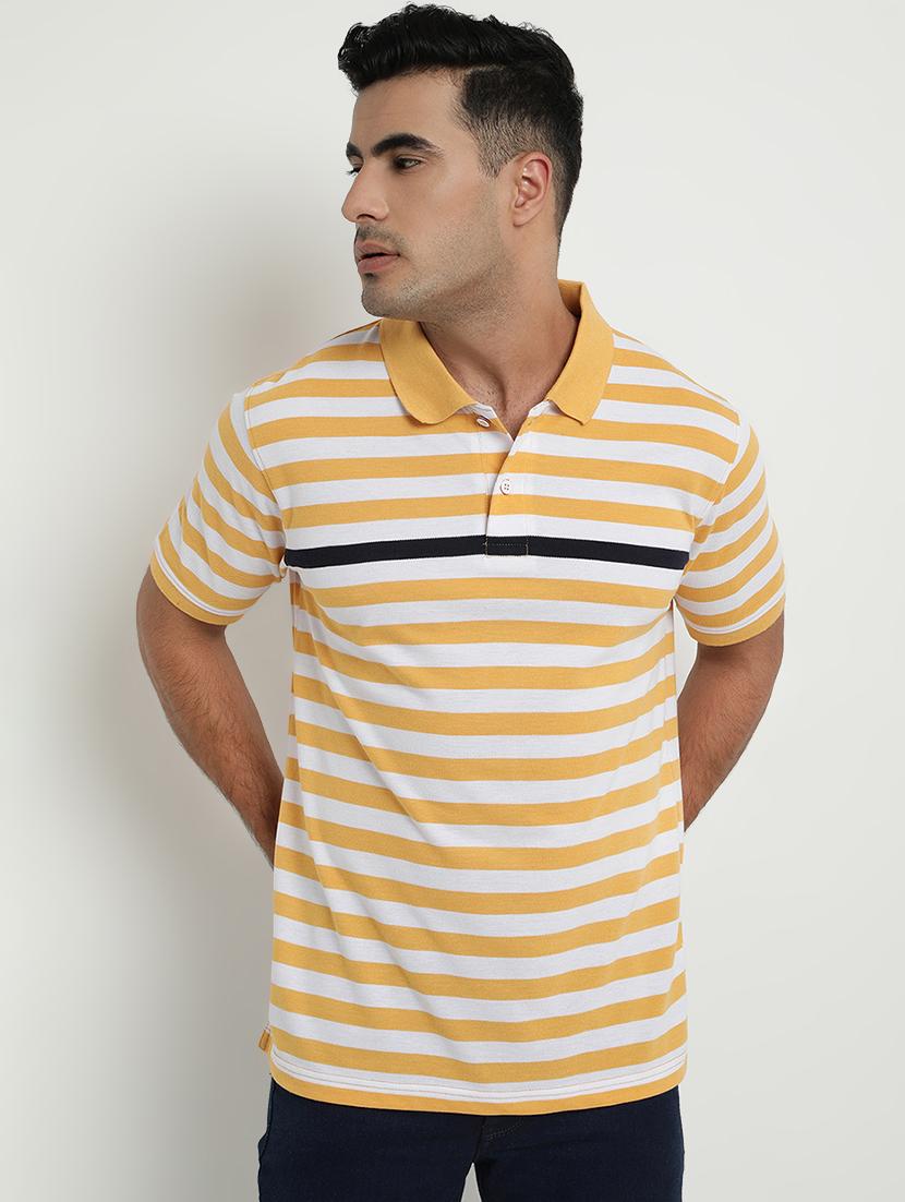 yellow striped polo t-shirt - 17352866 - Zoom Image - 1
