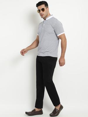 white striped collared t-shirt - 17352868 - Standard Image - 4
