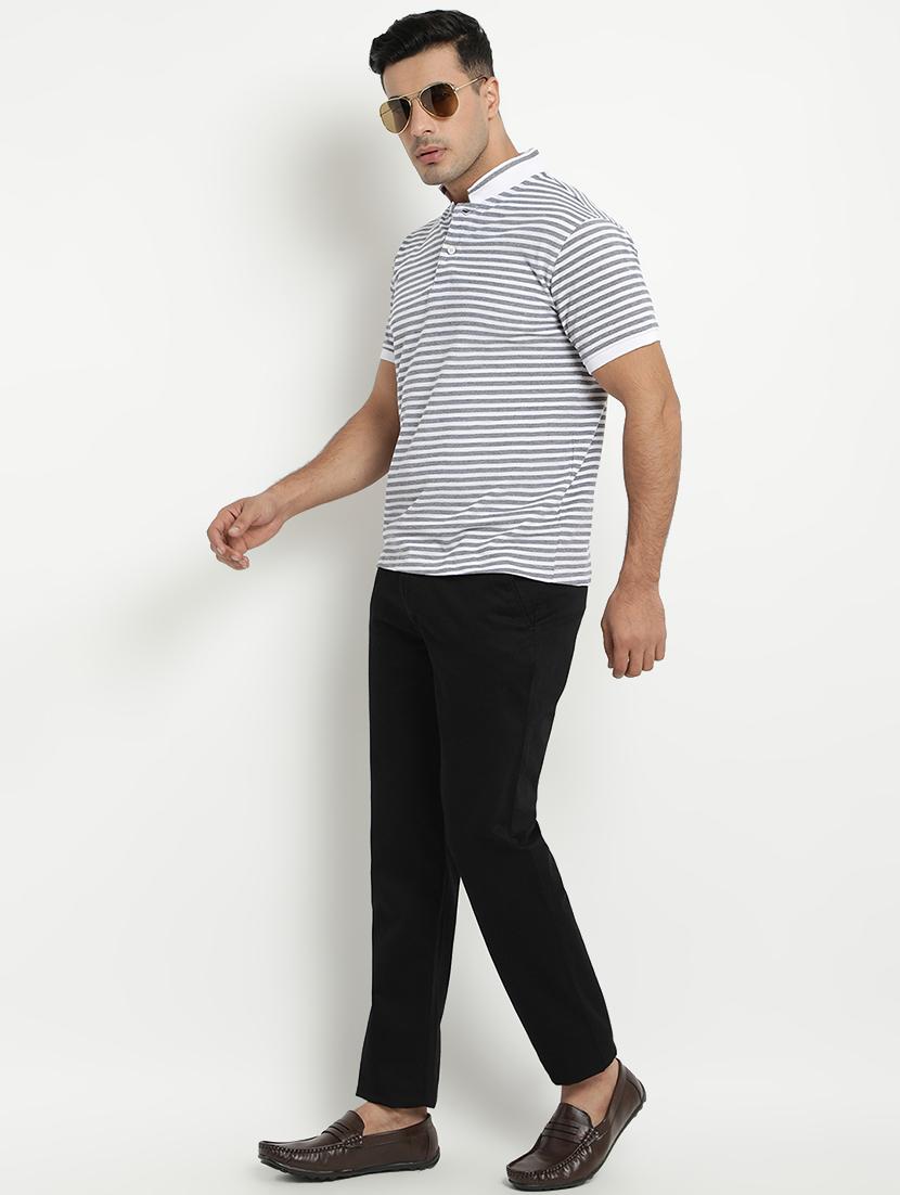 white striped collared t-shirt - 17352868 - Zoom Image - 4