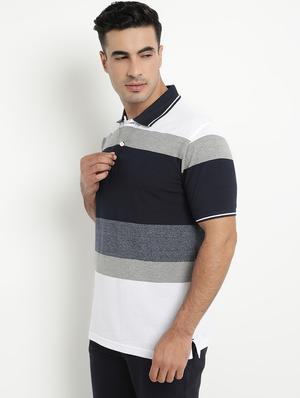 white striped polo t-shirt - 17352870 - Standard Image - 2
