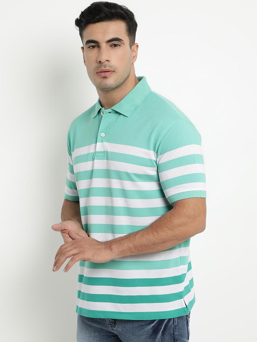 green striped polo t-shirt - 17352872 - Zoom Image - 2