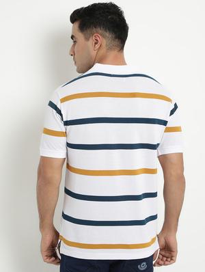 white striped polo t-shirt - 17352873 - Standard Image - 3