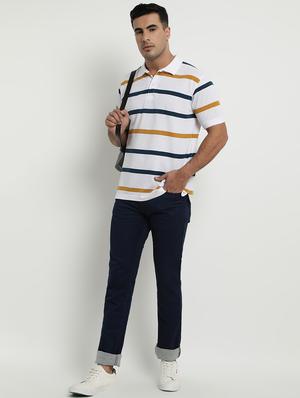 white striped polo t-shirt - 17352873 - Standard Image - 4