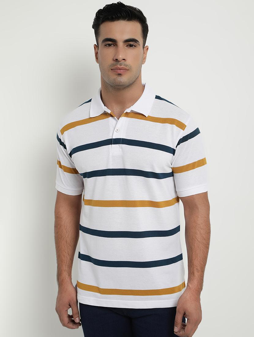 white striped polo t-shirt - 17352873 - Zoom Image - 1