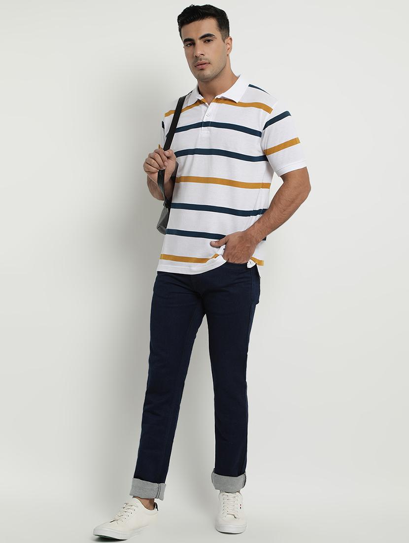 white striped polo t-shirt - 17352873 - Zoom Image - 4