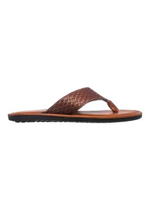 brown synthetic & mesh toe separator slippers - 17352883 - Standard Image - 2