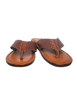 brown synthetic & mesh toe separator slippers - 17352883 - Standard Image - 4